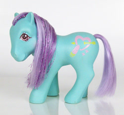 Size: 325x302 | Tagged: safe, photographer:ponyland press, kiss 'n make-up, earth pony, pony, g1, female, mare, photo, solo, tail, toy