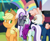 Size: 1240x1024 | Tagged: safe, artist:sapriel omega, applejack, coloratura, svengallop, earth pony, pony, g4, my little pony: friendship is magic, the mane attraction, butt, clothes, countess coloratura, female, glasses, male, mare, meme, open mouth, pants, plot, shirt, stallion, trio