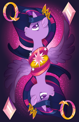 Size: 2200x3400 | Tagged: safe, artist:aim-mod, artist:jitterladybug, part of a set, twilight sparkle, alicorn, pony, g4, female, high res, mare, playing card, solo, twilight sparkle (alicorn)