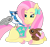 Size: 926x863 | Tagged: safe, artist:geekyzeekv2, artist:lavender-bases, fluttershy, bird, blue jay, butterfly, horse, rabbit, g4, animal, base used, colored hooves, eyes closed, eyeshadow, female, gradient muzzle, hairclip, hooves, lying down, makeup, mare, open mouth, saddle, simple background, smiling, style emulation, tack, transparent background, wild manes, wild manesified