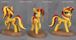 Size: 3010x1602 | Tagged: safe, artist:h1ppezz, sunset shimmer, pony, g4, figurine, irl, photo, solo