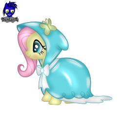 Size: 4154x3840 | Tagged: safe, artist:damlanil, fluttershy, butterfly, pegasus, pony, g4, blushing, cape, cloak, clothes, cute, female, latex, latex cape, mare, rubber, shiny, show accurate, shyabetes, simple background, solo, transparent background, vector, wings