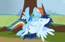 Size: 2988x1913 | Tagged: safe, artist:soarindasher10, rainbow dash, soarin', pegasus, pony, g4, female, kiss on the lips, kissing, male, mare, ship:soarindash, shipping, stallion, straight