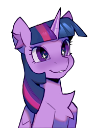 Size: 1918x2557 | Tagged: safe, artist:cherry_kotya, twilight sparkle, alicorn, pony, g4, bust, horn, looking up, portrait, simple background, smiling, transparent background