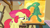 Size: 1280x720 | Tagged: safe, edit, edited screencap, screencap, apple bloom, earth pony, pony, g4, my little pony: friendship is magic, on your marks, season 6, apple bloom's painting, artist unknown (spongebob episode), bold and brash, female, filly, foal, meme, paintbrush, painting, spongebob squarepants, squidward tentacles