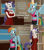 Size: 1920x2160 | Tagged: safe, artist:papadragon69, rainbow dash, rarity, pegasus, unicorn, anthro, g4, 3d, comic, duo, duo female, female, gotta go fast, horn, humor, indoors, source filmmaker