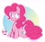 Size: 1800x1700 | Tagged: safe, artist:akaunkel, pinkie pie, earth pony, pony, g4, :p, female, mare, no pupils, outline, ponk, signature, sitting, solo, tongue out, white outline