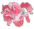 Size: 1066x923 | Tagged: safe, artist:caffeinatedcarny, pinkie pie, pegasus, pony, g4, 80s, alternate cutie mark, belly fluff, cheek fluff, coat markings, colored hooves, colored wings, feathered fetlocks, flying, gradient mane, heterochromia, hooves, leg fluff, redesign, simple background, solo, species swap, transparent background, vintage, wings