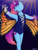 Size: 1600x2100 | Tagged: safe, artist:passionpanther, misty brightdawn, unicorn, anthro, unguligrade anthro, g5, bracelet, breasts, butterfly wings, clothes, ear fluff, eyes closed, female, horn, jewelry, leotard, necklace, open mouth, rave, rebirth misty, solo, wings