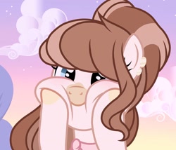 Size: 1424x1220 | Tagged: safe, artist:cstrawberrymilk, oc, oc:strawberry milk, pegasus, pony, female, mare, solo, squishy cheeks