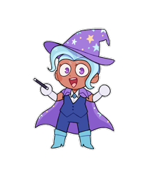 Size: 1260x1496 | Tagged: safe, artist:tinypurplebrush, trixie, human, g4, boots, cape, chibi, clothes, commission, cute, diatrixes, female, gloves, hat, high heel boots, humanized, magic wand, open mouth, pants, shirt, shoes, simple background, solo, transparent background, trixie's cape, trixie's hat, vest, wand