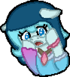 Size: 744x824 | Tagged: safe, artist:bloonacorn, oc, oc:whaletail, merpony, bust, crying, digital art, hat, pixel art, simple background, transparent background