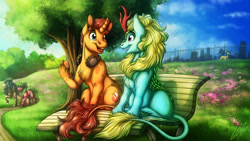 Size: 3840x2160 | Tagged: safe, artist:lupiarts, oc, oc only, kirin, pony, unicorn, horn, kirin oc, unicorn oc