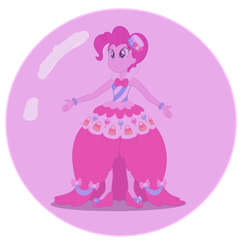 Size: 720x741 | Tagged: safe, artist:carlosuriel13, pinkie pie, human, equestria girls, g4, my little pony: friendship is magic, bubble, clothes, dress, female, gala dress, in bubble, simple background, solo, white background