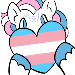 Size: 2048x2048 | Tagged: safe, artist:eatingsomegreeneggos, star catcher, pegasus, pony, g3, female, heart, looking at you, mare, pride, pride flag, simple background, solo, transgender pride flag, transparent background, unshorn fetlocks