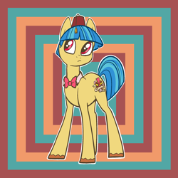 Size: 2048x2048 | Tagged: safe, artist:pfeffaroo, oc, oc only, earth pony, pony, bowtie, high res, long legs, solo, unshorn fetlocks