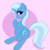 Size: 5000x5000 | Tagged: safe, trixie, g4, blue coat, blue fur, blue hair, blue mane, colored lineart, female, large belly, pink, pregnant, purple eyes, simple background, sitting, smug, solo