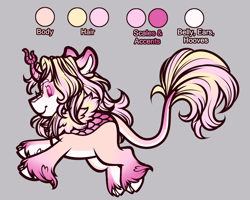 Size: 5000x4000 | Tagged: safe, artist:dewdropinn, oc, oc only, oc:champagne, kirin, chibi, reference sheet