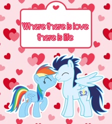 Size: 720x800 | Tagged: safe, artist:soarindasher10, rainbow dash, soarin', pegasus, pony, g4, female, hearts and hooves day, holiday, male, mare, nuzzling, ship:soarindash, shipping, stallion, straight, valentine's day