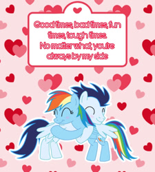 Size: 720x800 | Tagged: safe, artist:soarindasher10, rainbow dash, soarin', pegasus, pony, g4, female, hearts and hooves day, holiday, hug, male, mare, ship:soarindash, shipping, stallion, straight, valentine's day