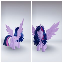 Size: 1920x1920 | Tagged: safe, twilight sparkle, alicorn, g4, messy mane, roblox, spread wings, twilight sparkle (alicorn), wings