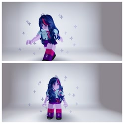 Size: 1920x1920 | Tagged: safe, twilight sparkle, equestria girls, g4, messy hair, roblox, robloxian