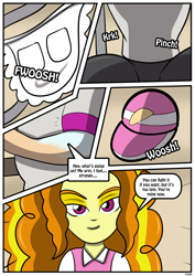 Size: 2480x3507 | Tagged: safe, artist:rex-equinox, adagio dazzle, human, comic:sonata in blue, equestria girls, g4, comic, dialogue, female, high res, male, speech bubble, transformation