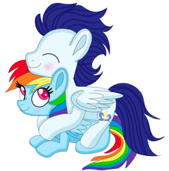 Size: 1280x1294 | Tagged: safe, artist:mrsdashskies, rainbow dash, soarin', pegasus, pony, g4, female, male, mare, ship:soarindash, shipping, stallion, straight