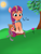 Size: 3072x4096 | Tagged: safe, artist:sunsetshimmersus, sunny starscout, earth pony, pony, g5, bench, blushing, cute, female, humming, mane stripe sunny, mare, music notes, outdoors, solo, sunnybetes