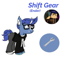 Size: 1080x1080 | Tagged: safe, artist:xxduncandonutxx, oc, oc only, pony, unicorn, glasses, horn, roblox, solo