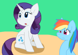 Size: 1091x778 | Tagged: safe, artist:cmara, rainbow dash, rarity, pegasus, unicorn, g4, duo, duo female, female, horn