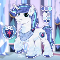 Size: 2000x2000 | Tagged: safe, artist:lovinglypromise, shining armor, pony, g4, crystallized, raised hoof, solo