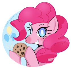 Size: 894x894 | Tagged: safe, artist:ionlywantfunn, pinkie pie, pony, g4, cookie, female, food, icon, simple background, solo, transparent background, white pupils