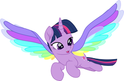 Size: 4604x3000 | Tagged: safe, artist:cloudy glow, twilight sparkle, alicorn, g4, my little pony: friendship is magic, my little pony: rainbow roadtrip, colored wings, female, multicolored wings, rainbow wings, simple background, transparent background, twilight sparkle (alicorn), vector, wings