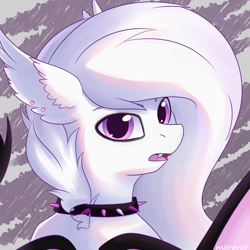 Size: 1500x1500 | Tagged: safe, artist:maravor, oc, oc:aether, bat pony, pony, choker, female, mare, solo, spiked choker