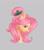 Size: 698x792 | Tagged: safe, artist:tinypurplebrush, fluttershy, pegasus, pony, g4, alternate hairstyle, bust, chest fluff, cute, female, gray background, mare, shyabetes, simple background, solo