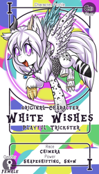 Size: 800x1399 | Tagged: safe, artist:vavacung, oc, oc:white wishes, draconequus, female, solo