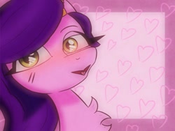 Size: 2000x1500 | Tagged: safe, artist:cloud artist, pipp petals, pegasus, pony, g5, abstract background, blushing, female, heart, looking at you, mare, passepartout, solo