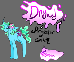 Size: 2105x1758 | Tagged: safe, artist:earth.loser, oc, oc:dryad, unicorn, blue coat, blue eyes, curved horn, female, flower, flower in hair, flower in tail, green mane, horn, mare, my little pony: the protectors of harmony, protector of growth, tail, the protectors of harmony, wavy mane, wavy tail