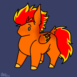 Size: 1378x1378 | Tagged: safe, artist:nixy, oc, oc only, oc:fireheart(fire), bat pony, bat pony oc, commission, cute, nugget, ych result