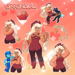 Size: 1280x1280 | Tagged: safe, artist:kazin_cartoon, applejack, rainbow dash, human, g4, female, humanized, lesbian, ship:appledash, shipping, steven universe