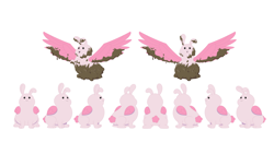 Size: 7428x4178 | Tagged: safe, lil critter workshop, bunnisus, rabbit, attack of the bunnisus, g5, my little pony: tell your tale, leak, download at source, downloadable, folded wings, mud, muddy, solo, spread wings, toon boom, turnaround, wings