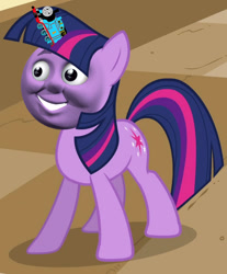 Size: 727x880 | Tagged: safe, edit, edited screencap, screencap, twilight sparkle, pony, unicorn, friendship is magic, g4, my little pony: friendship is magic, cursed image, face swap, horn, meme, shitposting, thomas the tank engine, train, unicorn twilight