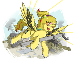 Size: 1643x1400 | Tagged: safe, tank, oc, oc:光悦南曦, pony, g4, giant pony, macro, solo, transformable cutie mark, transformable wings