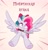 Size: 1399x1460 | Tagged: safe, artist:skysorbett, oc, oc only, oc:sky sorbet, pegasus, pony, bow, cyrillic, female, hair bow, holding a knife, knife, mare, meme, multicolored mane, pegasus oc, ponic attack, pun, russian, solo, spread wings, wings