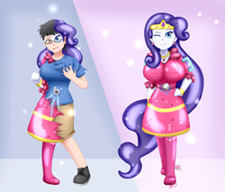 Size: 2000x1700 | Tagged: safe, artist:nieyx, rarity, human, equestria girls, g4, air nozzle, female, inanimate tf, inflatable, inflation, male, pool toy, transformation, transgender transformation