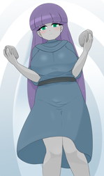 Size: 1576x2647 | Tagged: safe, artist:batipin, maud pie, human, equestria girls, g4, breasts, busty maud pie, looking at you, looking down, looking down at you, rock