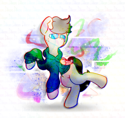 Size: 1941x1833 | Tagged: safe, artist:imlpidimon, oc, oc:dimon, pegasus, colorful, error, glitch, glitch art, glowing, gradient background, hair, neon, rainbow, signature, tail