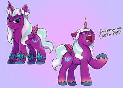 Size: 2100x1500 | Tagged: safe, artist:missingno44, opaline arcana, alicorn, pony, g5, dialogue, female, gradient background, mare, multeity, solo