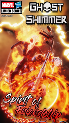 Size: 2160x3840 | Tagged: safe, artist:artempredator, sunset shimmer, unicorn, anthro, equestria girls, g4, biker, bone, chains, comic cover, cover, cover art, fire, ghost rider, horn, marvel, motorcycle, not sfm, skeleton, skull, solo